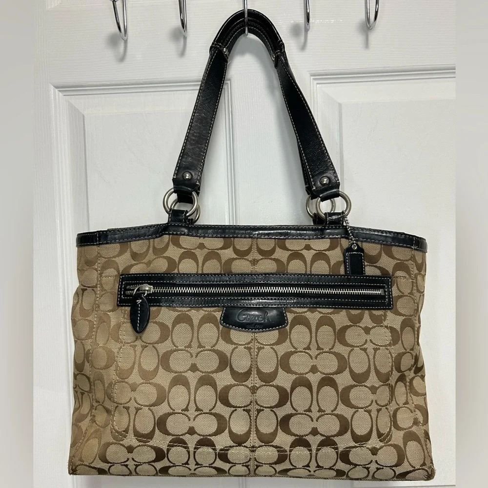 Coach Y2K Brown and Black Signature Tote